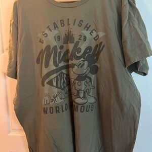 Disney Olive Graphic Mickey Mouse Tee XXL